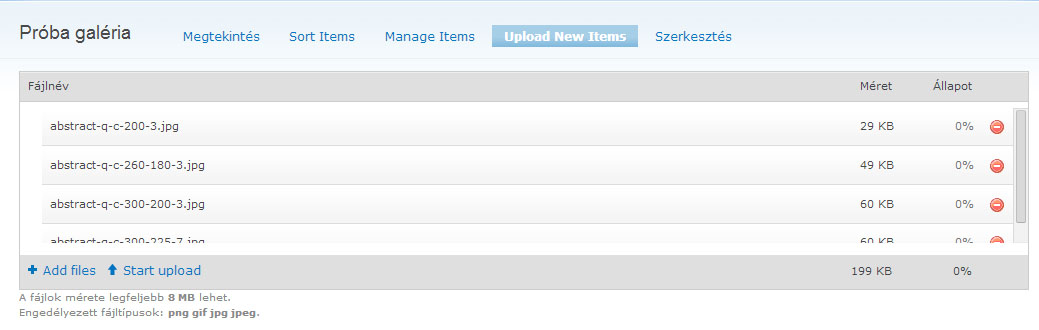 galéria új képek feltöltése