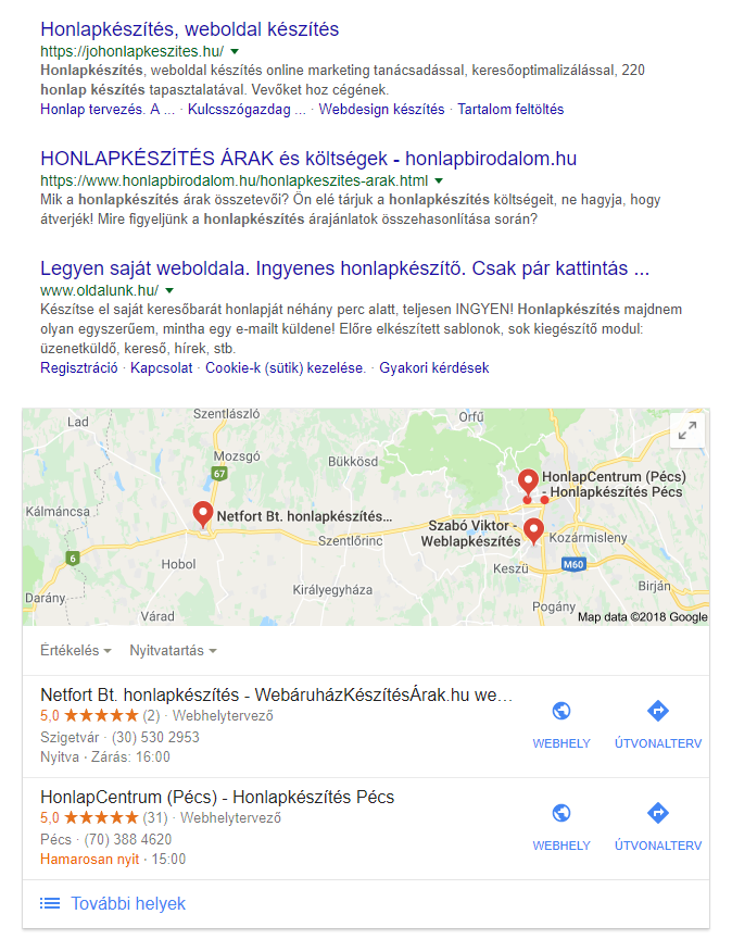 Google Cégem előnyei helyi cégek számára