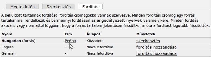 oldal fordítás menete