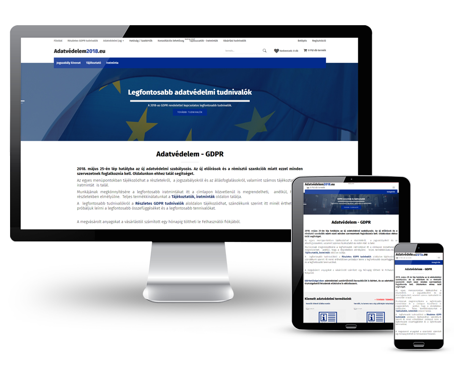 Adatvedelem2018.eu - Segítséget nyújtó reszponzív webáruház a 2018-as adatvédelmi változásokkal kapcsolatban