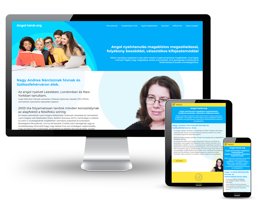 Angol-tanar.org - Angol tanár Székesfehérváron és online is - reszponzív honlapkészítés