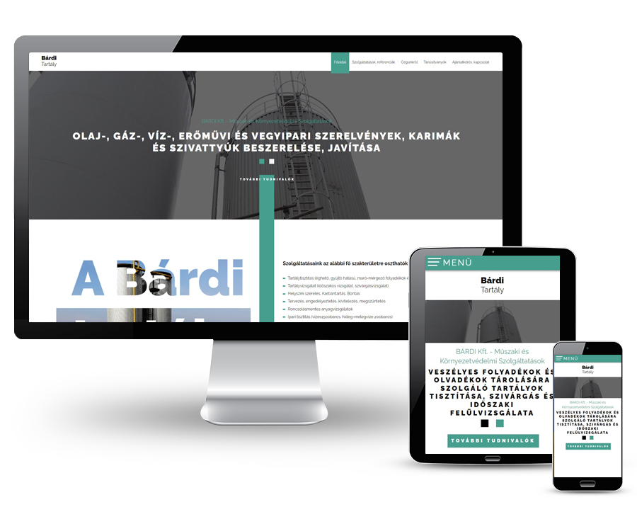 Barditartaly.hu - Tartályvizsgálat, tartálytisztítás - reszponzív honlapkészítés