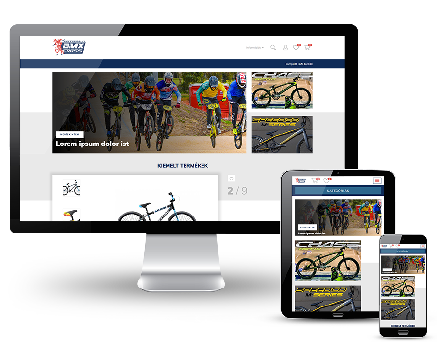 Bmxcross.hu - BMX Cross kerékpárok és alkatrészek - reszponzív webáruház készítés