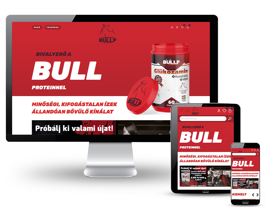 Bullp - Minőségi táplálékkiegészítők - reszponzív webáruház készítés