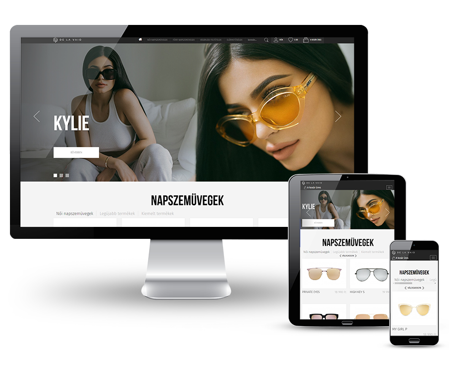 Delavaio.com férfi és női napszemüvegeket forgalmazó webshop készítés