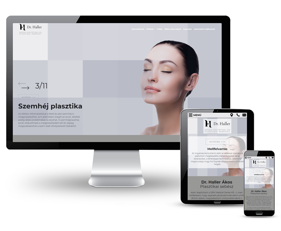 Drhaller.hu - Dr. Haller Ákos, plasztikaisebész - reszponzív honlapkészítés