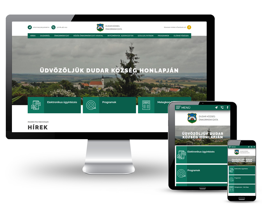 Dudar.hu - Dudar Község - reszponzív honlap készítés