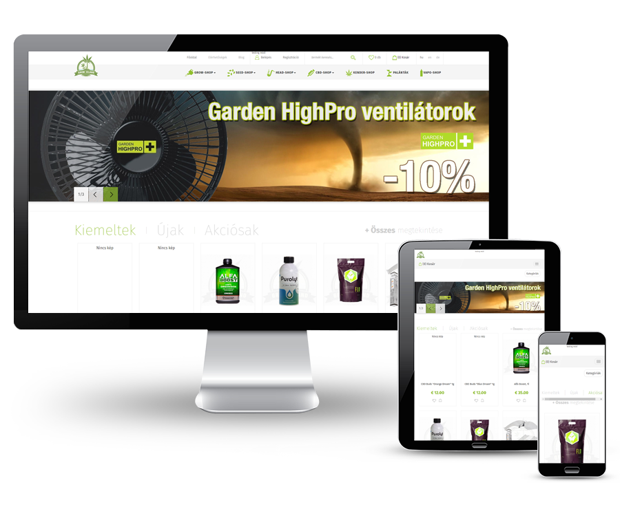 Growisland.at - Kender termékek és kertészeti kiegészítők - reszponzív webáruház készítés
