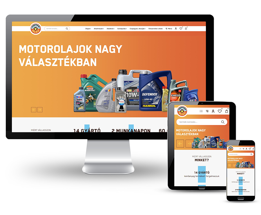 Hofferolaj.hu - Kenőanyag, olaj, mezőgazdasági, személygépjármű alkatrészek - reszponzív webshop készítés