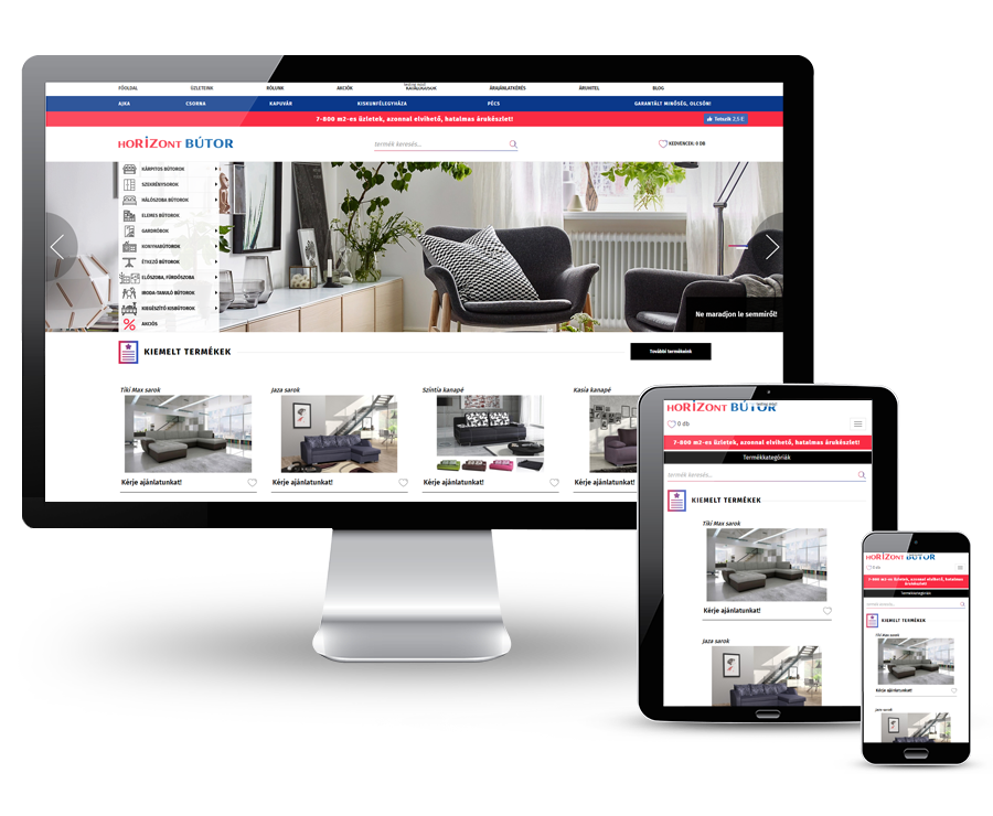 Horizontbutor.hu - reszponzív bútorwebáruház készítés Horizontbutor.hu - reszponzív bútorwebáruház készítés