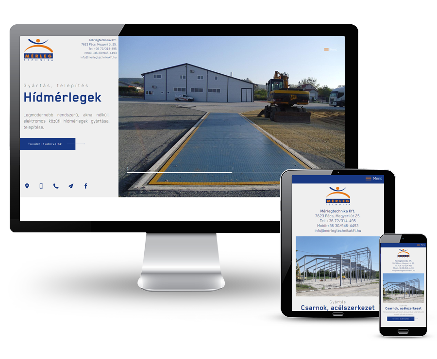 Mérlegtechnikakft.hu - hídmérlegek, csarnok gyártás - reszponzív honlapkészítés
