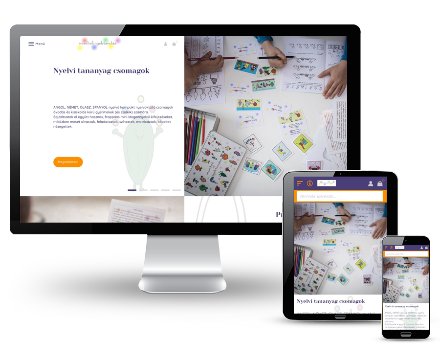 Mesebelinyelvtanulas.hu - nyelvtanulás, nyelvi csomagok gyerekeknek - reszponzív webáruház készítés