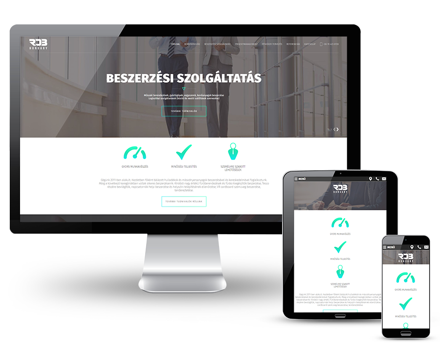 Rdbhungary.hu beszerzési szolgáltatásokat végző reszponzív weboldal készítése
