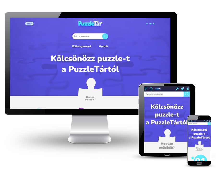 Puzzletar.hu - Puzzle kölcsönzés, kirakó bérlés - reszponzív webáruház készítés