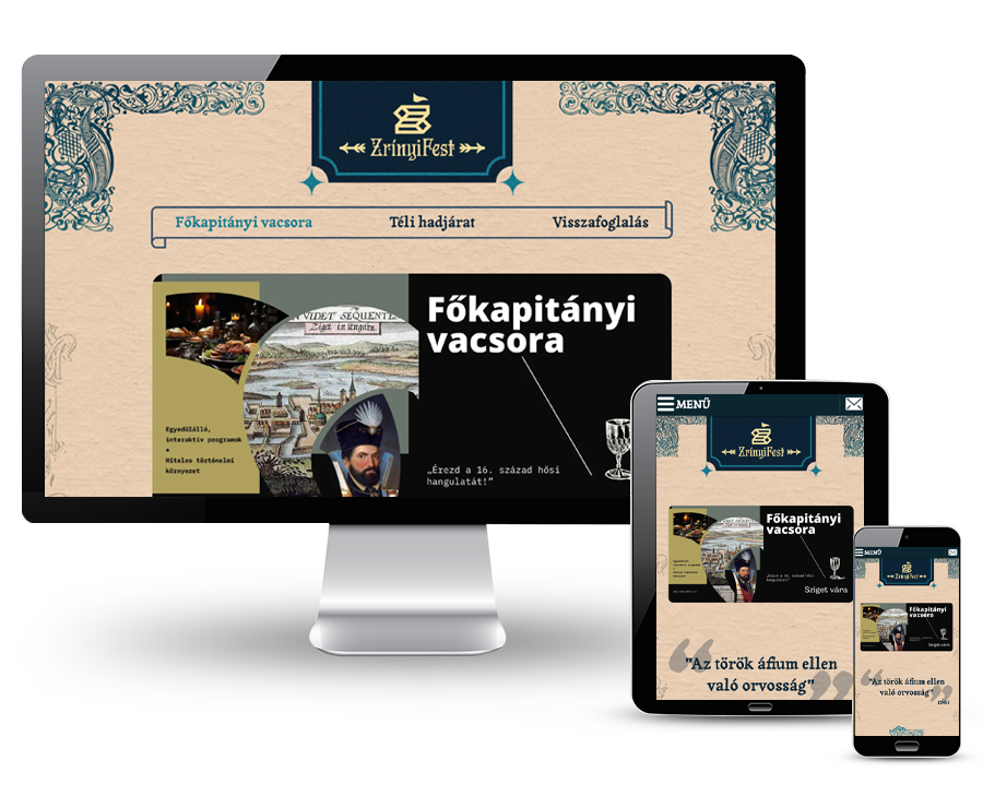 Zrinyifest.hu - Főkapitányi vacsora, Téli hadjárat, Visszafoglalás programok - reszponzív weboldal készítés Zrinyifest.hu - Főkapitányi vacsora, Téli hadjárat, Visszafoglalás programok - reszponzív weboldal készítés