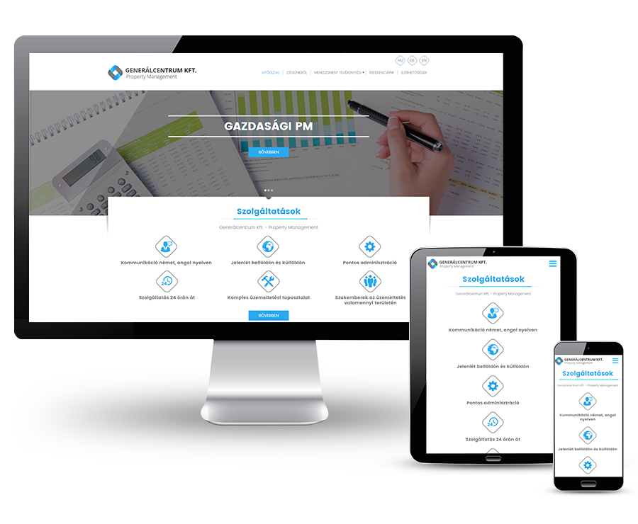 Generálcentrum.com reszponzív honlap készítés