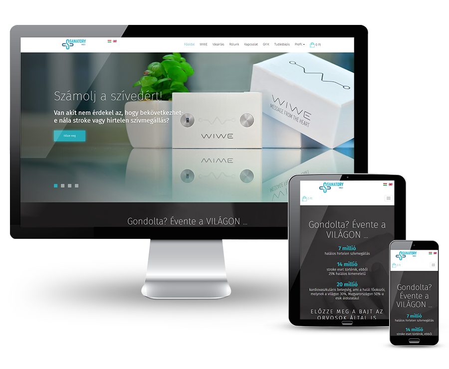 Sanatory.hu egészségfigyelő eszközt forgalmazó mobil barát webshopot fejlesztettünk