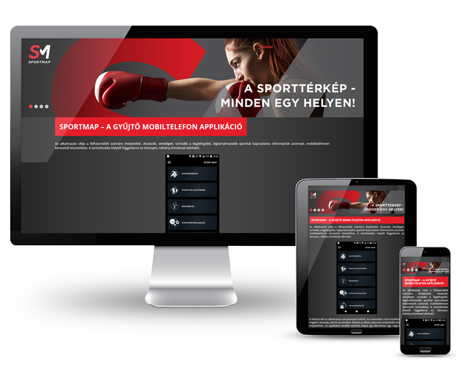 Sportmap.hu - Az applikáció reszponzív honlapjának elkészítése