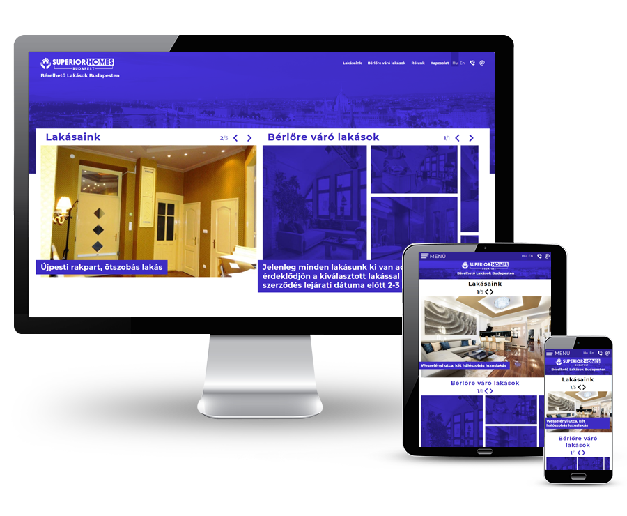 Superiorhomes.hu - bérelhető, kiadó lakások Budapesten - Reszponzív honlapkészítés