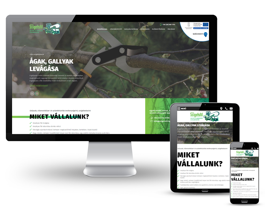 Szigetstil.hu - gallyazás, villamoshálózat- és nyiladéktisztítás - reszponzív weboldal készítés
