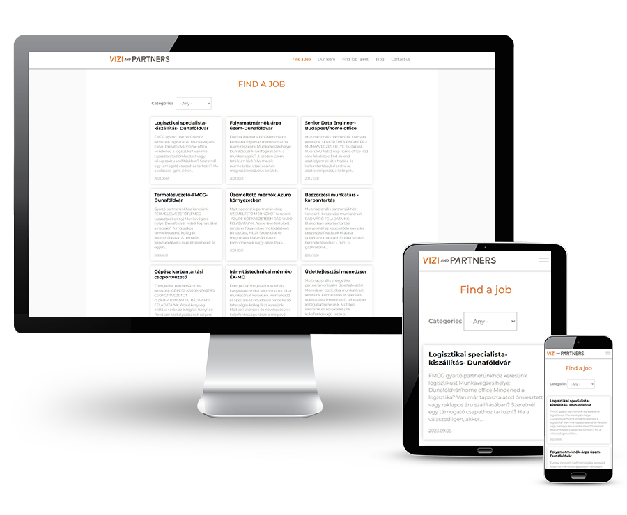 Theheadhunter.hu - Vizi and Partners, Fejvadász vállalkozás - reszponzív honlapkészítés