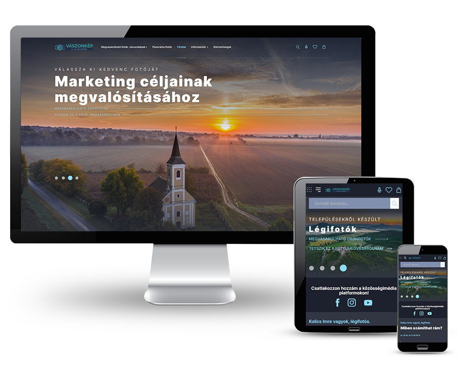 Vaszonkepalevegobol.hu - Vászonkép rendelés, légifotó készítés, drón fotózás - reszponzív webáruház készítés