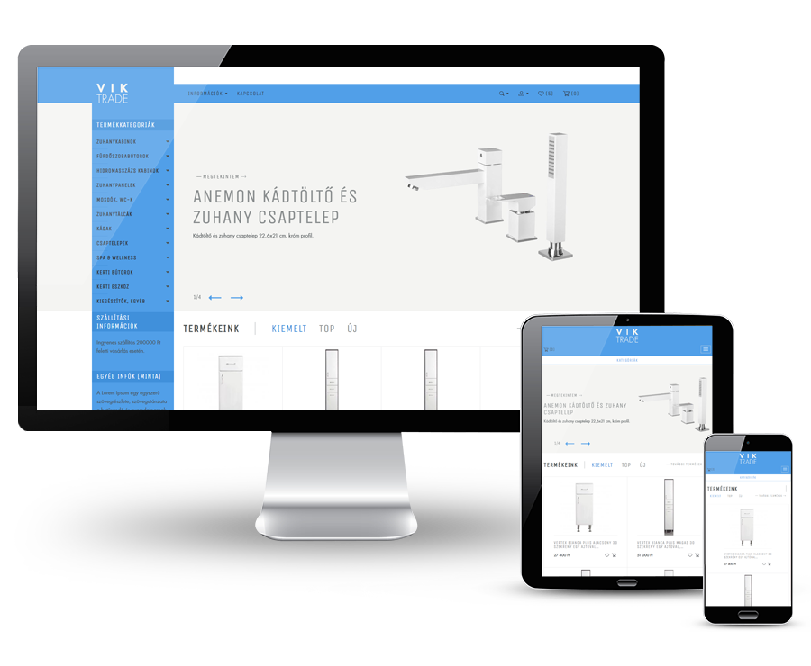 Viktrade.hu - reszponzív szaniter webáruház készítés
