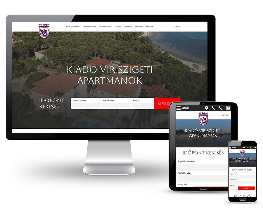 Virsziget.com - Vir sziget szállások, kiadó horvátországi apartmanok - reszponzív weboldal készítés