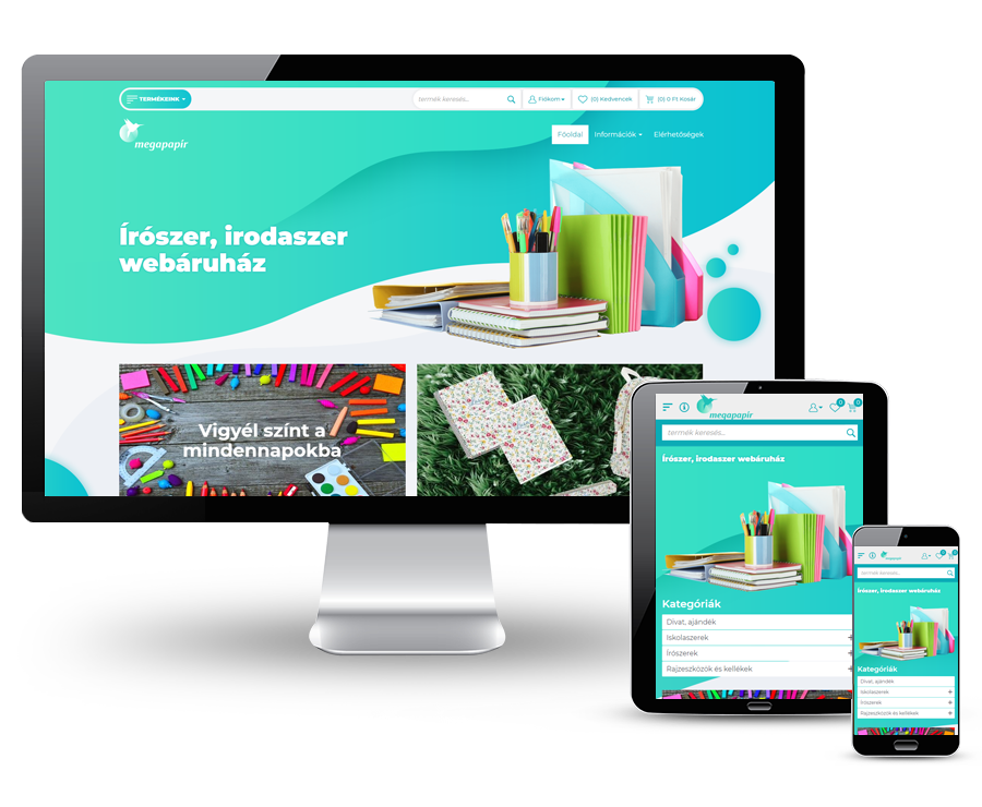 Webshop.megapapir.hu - írószer, irodaszer - reszponzív webáruház készítés