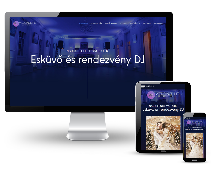 Weddingline.hu - Nagy Bence esküvő és rendezvény DJ - reszponzív honlapkészítés