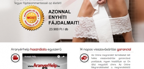 Aranyerhelp.hu reszponzív termékbemutató oldal megújítás