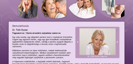 Dr. Tóth Eszter fogszakorvos weboldalának elkészítése