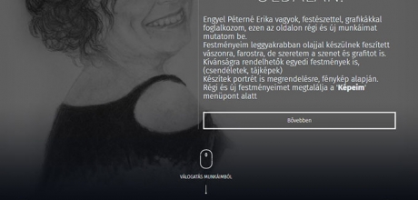 Eneart.hu Engyel Péterné Erika bemutatkozó honlapjának elkészítése