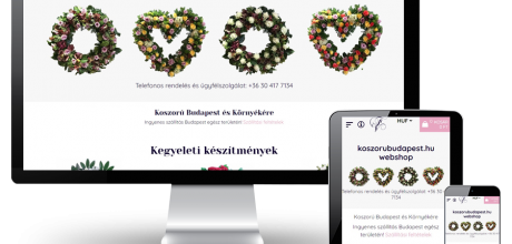 Koszorubudapest.hu - Koszorú rendelés, virág rendelés Budapest - reszponzív webáruház készítés