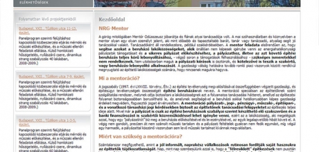 www.nrg-mentor.hu weboldalának elkészítése