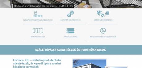 Shop.lorinczkft.hu - Szállítópálya alkatrészek és ipari műanyagok - reszponzív webáruház készítés