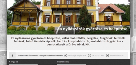 Dravaablak.hu céges weblap készítés