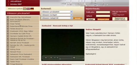 Szekszárdi bor weboldala