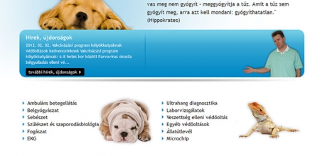 Vet-Man állatorvosi rendelők honlapja