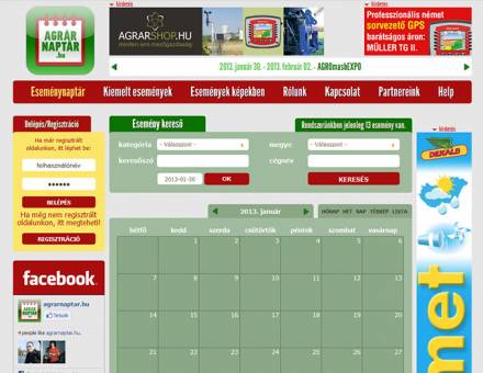 agrarnaptar.hu Mezőgazdasági események országos naptára