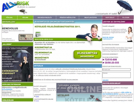 allrisk.hu weboldal programozása