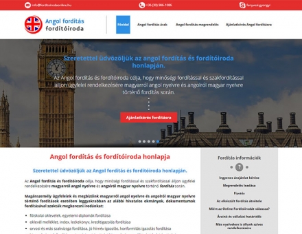 Angolforditasesforditoiroda.hu fordítással foglalkozó multi site oldal készítése