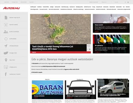 Autos.hu - autósok információs reszponzív weboldalának elkészítése