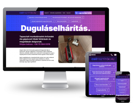Csotisztitok.hu - Duguláselhárítás, csatornatisztítás - reszponzív weboldal készítés