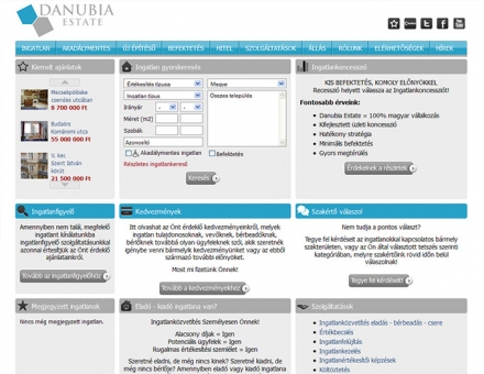 D-E.hu ingatlanportál fejlesztése