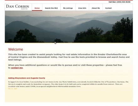 Dan Corbin Real Estate Agent XHTML és CSS tervezés