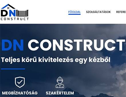 Dnconstruct.hu bemutatkozó honlap elkészítése