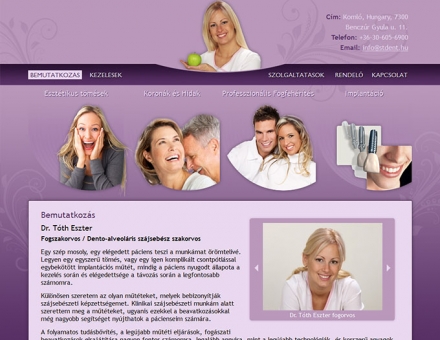 Dr. Tóth Eszter fogszakorvos weboldalának elkészítése