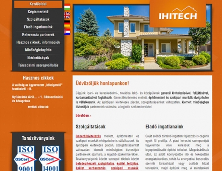 Ihitech.hu weboldal elkészítése