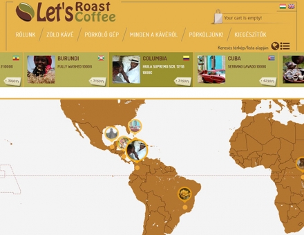 Letsroastcoffee.com egyedi fejlesztésű webáruház